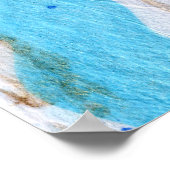Blues 017 Abstraktes Aquarellpapier Poster (Ecke)