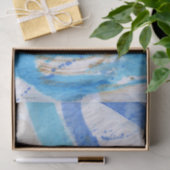 Blues 021 Abstraktes gestrichenes Wasserfarbenpapi Seidenpapier (Geschenk)