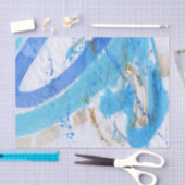 Blues 021 Abstraktes gestrichenes Wasserfarbenpapi Seidenpapier (Handwerk)