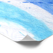 Blues 022 Abstraktes Aquarellpapier Poster (Ecke)