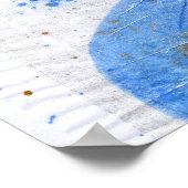 Blues 030 Abstrakte Aquarell Textur Leinwand Poster (Ecke)