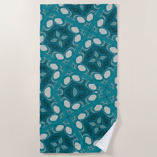 Blues Abstrakt Strandtuch (Vorderseite)