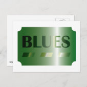 BLUES auf der Postkarte (grün) (Vorne/Hinten)