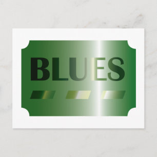 BLUES auf der Postkarte (grün)