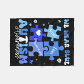 Blues Autismus Bewusstsein Akzeptanz Neurodität Fleecedecke (Vorderseite (Horizontal))