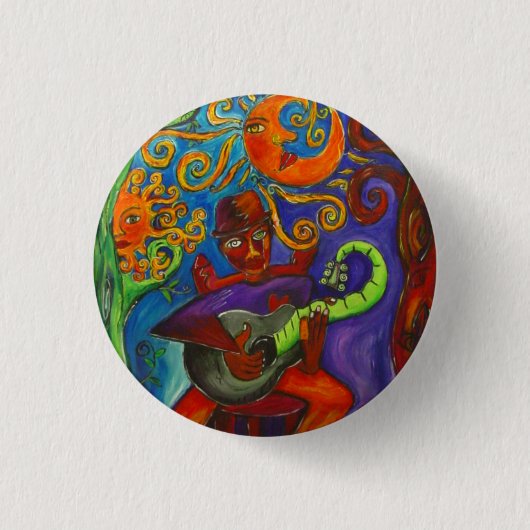 Blues bemannen ringsum Knopf Button (Vorderseite)