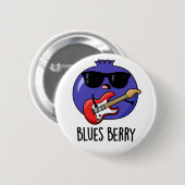 Blues Berry Funny Fruit Pun Button (Vorne & Hinten)