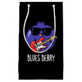 Blues Berry Funny Fruit Pun Dark BG Kleine Geschenktüte (Vorderseite)