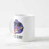 Blues Berry Funny Fruit Pun Kaffeetasse (Vorderseite Links)