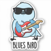 Blues Bird Funny Bluebird Pub Aufkleber (Vorderseite)