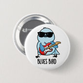 Blues Bird Funny Bluebird Pub Button (Vorne & Hinten)