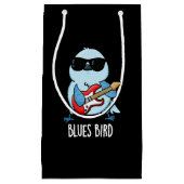Blues Bird Funny Bluebird Pun Dark BG Kleine Geschenktüte (Vorderseite)