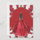 Blues Blues White Dress Princess Gold Quinceañera Einladung (Rückseite)