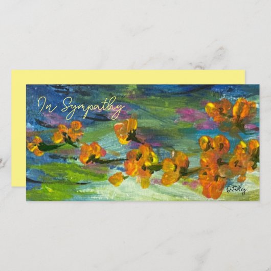 Blues Blume im Feld Vielen Dank Karte (Vorne/Hinten)