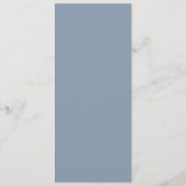 Blues Blush Gold Dusty Blue Wedding Empfang Menükarte (Rückseite)