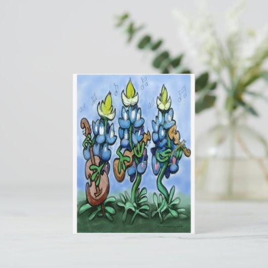 Blues Bonnets Postkarte (Stehend Vorderseite)