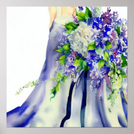 Blues, Bridal Cascading Bouquet 2, Poster