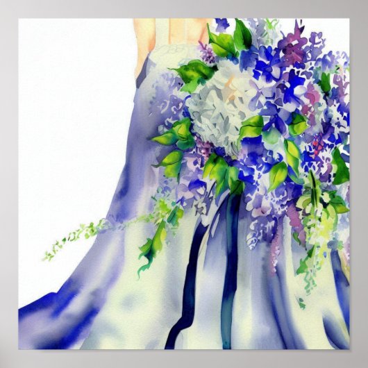 Blues, Bridal Cascading Bouquet 2, Poster (Vorne)