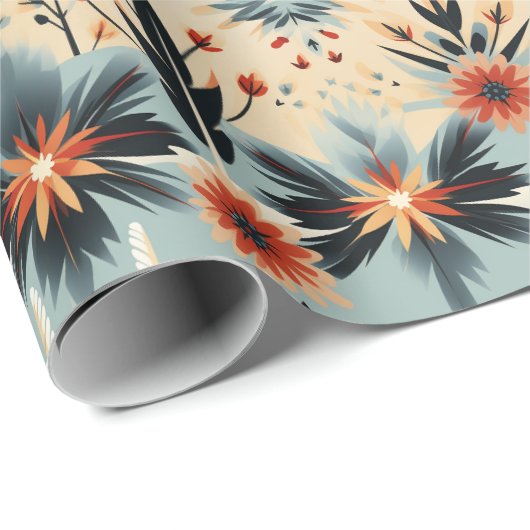 Blues Burnt Orange Reds Geschenkpapier (Rolleneckpunkt)