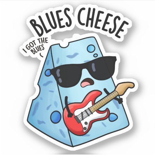 Blues Cheese Funny Food Pub Aufkleber (Vorderseite)