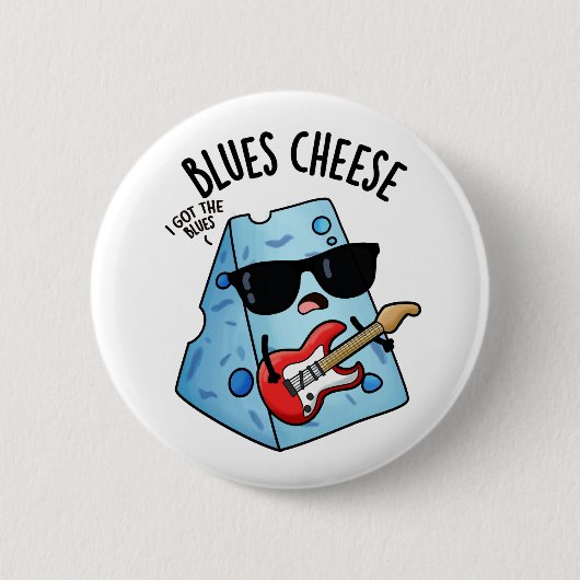 Blues Cheese Funny Food Pub Button (Vorderseite)