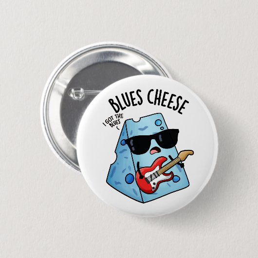Blues Cheese Funny Food Pub Button (Vorne & Hinten)