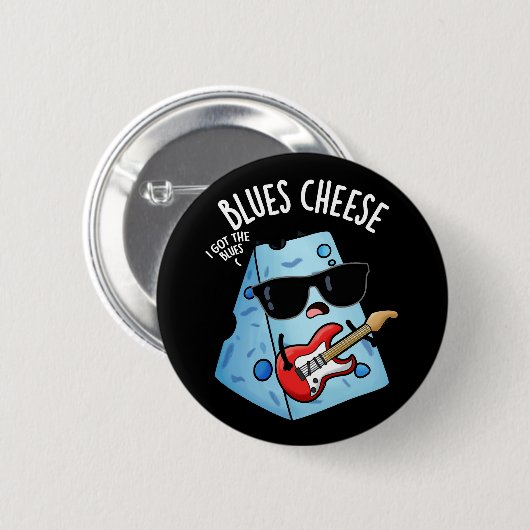 Blues Cheese Funny Food Pub Dark BG Button (Vorne & Hinten)