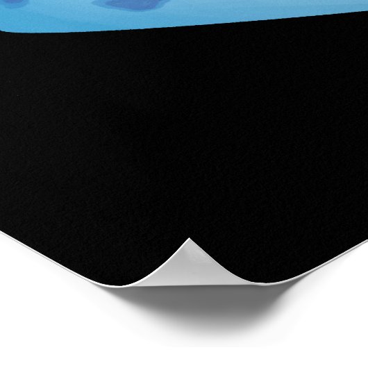 Blues Cheese Funny Food Pub Dark BG Poster (Ecke)