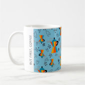Blues Coffee Lovers Zitat für lebendige Orangen Kaffeetasse (Links)