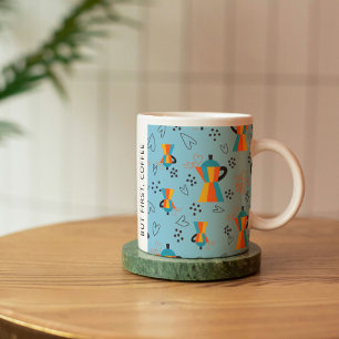 Blues Coffee Lovers Zitat für lebendige Orangen Kaffeetasse