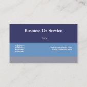Blues Color Block Classy ProfessionalNavy Blue Visitenkarte (Rückseite)