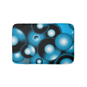 Blues Concentric Circle Orbital Abstrakt Art Badematte (Vorderseite)