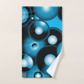 Blues Concentric Circle Orbital Abstrakt Art Badhandtuch Set (Handtuch)