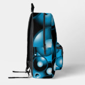 Blues Concentric Circle Orbital Abstrakt Art Bedruckter Rucksack (Links)