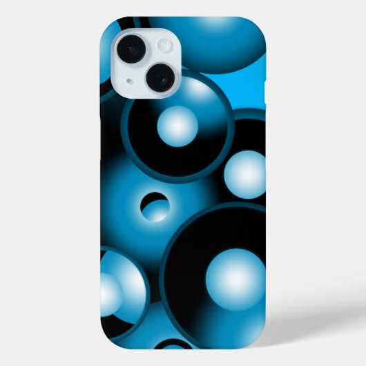 Blues Concentric Circle Orbital Abstrakt Art Case-Mate iPhone Hülle (Rückseite)