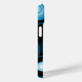 Blues Concentric Circle Orbital Abstrakt Art Case-Mate iPhone Hülle (Rückseite / Rechts)