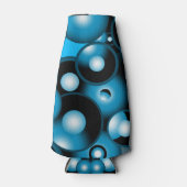 Blues Concentric Circle Orbital Abstrakt Art Flaschenkühler (Vorderseite)