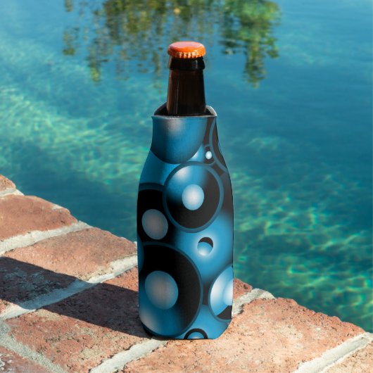 Blues Concentric Circle Orbital Abstrakt Art Flaschenkühler (In Situ Pool)