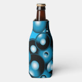 Blues Concentric Circle Orbital Abstrakt Art Flaschenkühler (Flaschenvorderseite)
