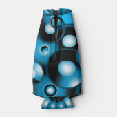 Blues Concentric Circle Orbital Abstrakt Art Flaschenkühler (Rückseite)