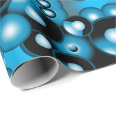 Blues Concentric Circle Orbital Abstrakt Art Geschenkpapier (Rolleneckpunkt)