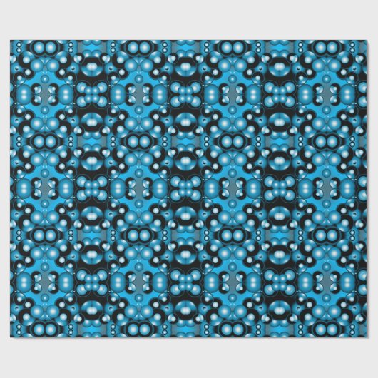 Blues Concentric Circle Orbital Abstrakt Art Geschenkpapier (Flach)