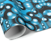 Blues Concentric Circle Orbital Abstrakt Art Geschenkpapier (Rolleneckpunkt)