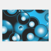 Blues Concentric Circle Orbital Abstrakt Art Geschenkpapier Set (Vorderseite)