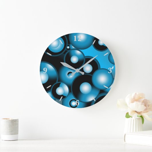 Blues Concentric Circle Orbital Abstrakt Art Große Wanduhr (Zuhause)