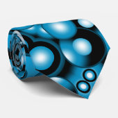 Blues Concentric Circle Orbital Abstrakt Art Krawatte (Gerollt)