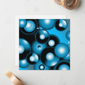 Blues Concentric Circle Orbital Abstrakt Art Mitteilungskarte (Vorderseite/Rückseite Beispiel)