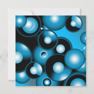 Blues Concentric Circle Orbital Abstrakt Art Mitteilungskarte