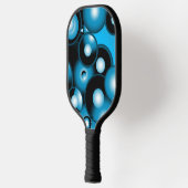 Blues Concentric Circle Orbital Abstrakt Art Pickleball Schläger (Links)