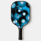 Blues Concentric Circle Orbital Abstrakt Art Pickleball Schläger (Rückseite)